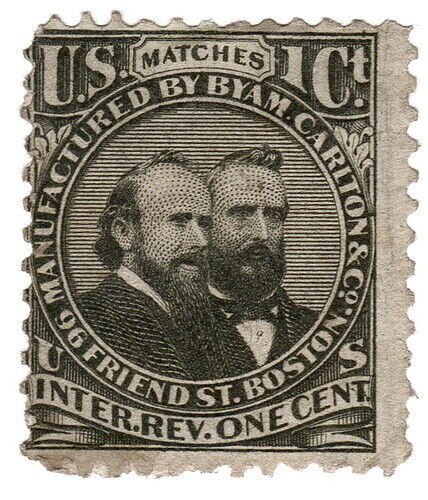 (I.B) US Revenue : Match Tax 1c (Byam Carlton & Co) RO49