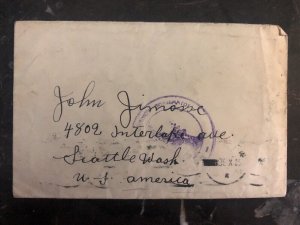 1939 Greece Cover To Seattle Wa USA Stamps On The Back