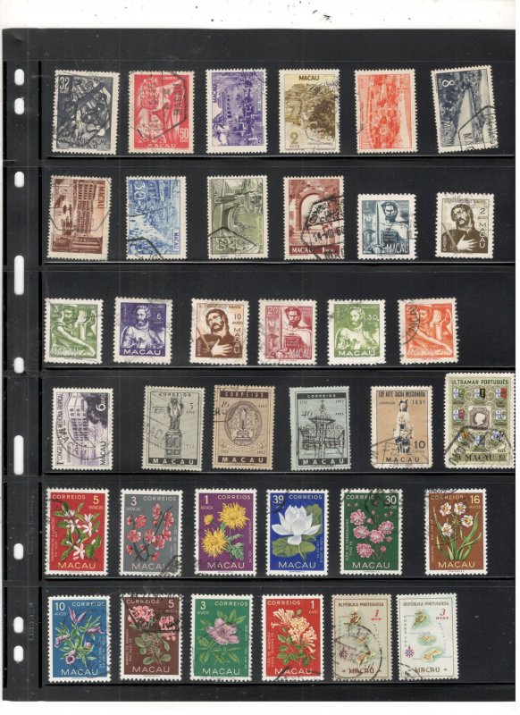 MACAU COLLECTION ON STOCK SHEET MINT/USED