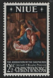 Niue 1967 MNH Sc 120 2 1/2c Adoration of the Shepherds by Poussin Christmas