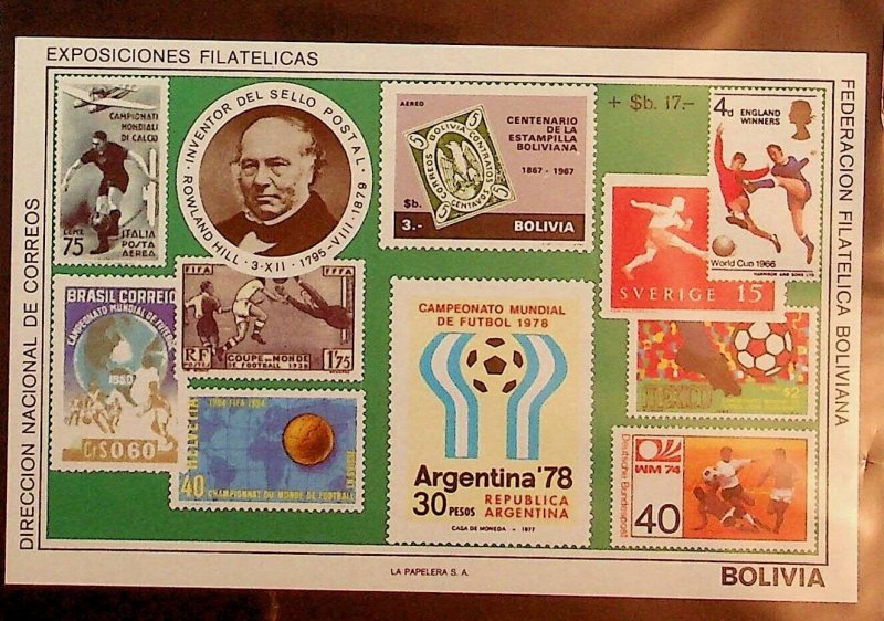 BOLIVIA Sc C297(NOTE1) NH SOUVENIR SHEET OF 1979 - R.HILL