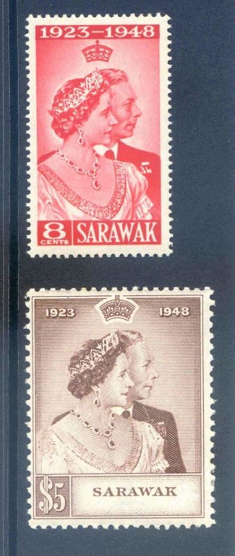 Sarawak 1948 Silver Wedding SG165/6 Mounted Mint