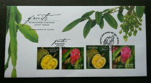 Singapore Vietnam Joint Issue Fruits 2008 (joint FDC) *dual cancellation *rare