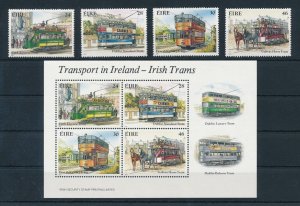 [113196] Ireland 1987 Railway trains Eisenbahn Trams with Souvenir sheet MNH