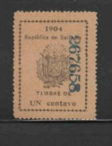 SALVADOR. EL 1904 1p REVUNUE TAX STAMP MINT VF NH O.G (10SAL)