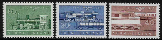 Finland #388-90 MNH Set - Locomotives - Finnish Railway