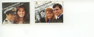 1986 Isle of Man Andrew/Sarah Wedding (Scott 314-5) MNH