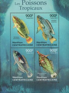 Tropical Fishes Stamp Halichoeres Trimaculatus Stethojulis Casturi S/S MNH #4196 