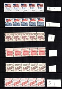 United states 6 MNH plate number strips