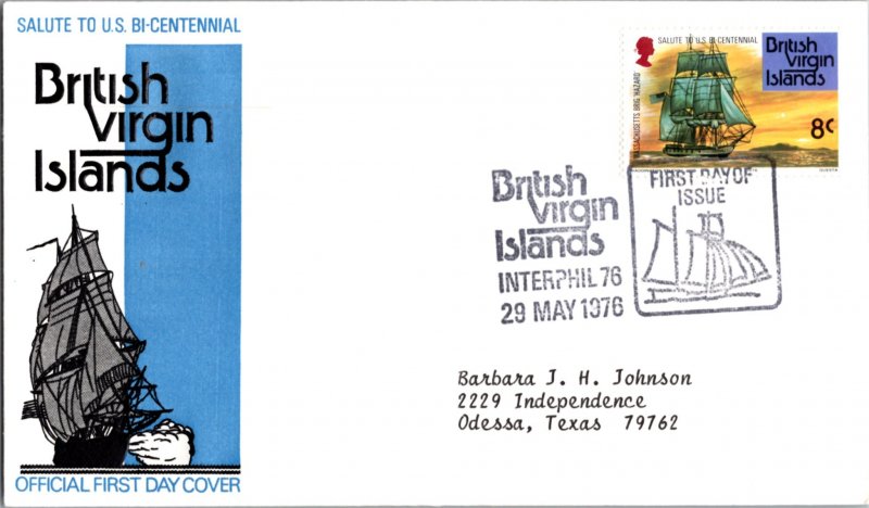 Worldwide First Day Cover, Americana, British Virgin Islands, Ships