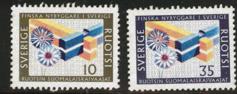 SWEDEN Scott 731-732 MH* 1967 settler set