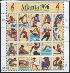 US #3068 Mint Sheet, Olympics - Atlanta, M-NH*-