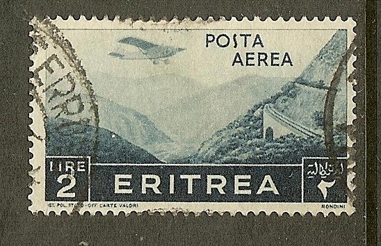 Eritrea, Scott #C13, 2L Plane over Mountain Pass, Used