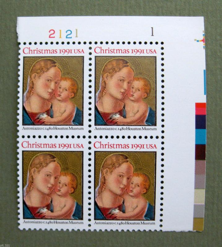 Sc # 2578 ~ Plate # Block ~ ND (29 ct) Madonna & Child by Antoniazzo Romano