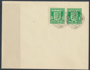 Guernsey SG 1 Used pair on First Day of Issue   see details