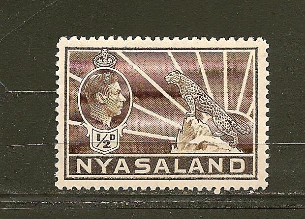 Nyasaland Protectorate 54A King George VI & Leopard Mint Hinged