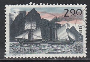 Norway  # 928, Europa - Ship Passing Island, Used