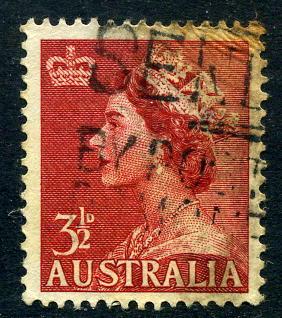 Australia - Scott #292 - 3½ p  - Queen Elizabeth II - Used