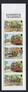 Isle of Man Sc 355b, 355c b panes in complete £1.99 train stamp booklet mint NH