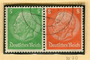 GERMANY; 1933-41 early Hindenburg issue fine used booklet pair