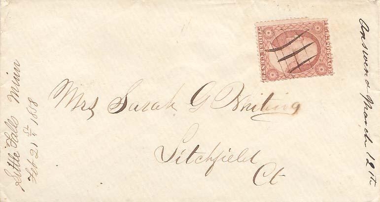 United States Minnesota 1858 Postal History