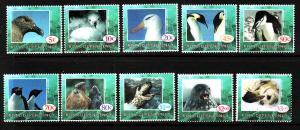 Ross Dependency-Sc#L21-30 exL24A-unused NH set-Birds-Wildlife-Seals-1994-5-