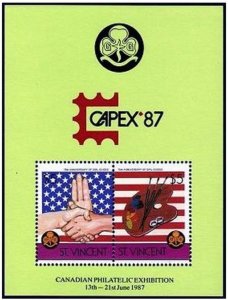 St Vincent 922-922A CAPEX-1987,MNH.Michel Bl.31-32 var. Scouting Movement-75.