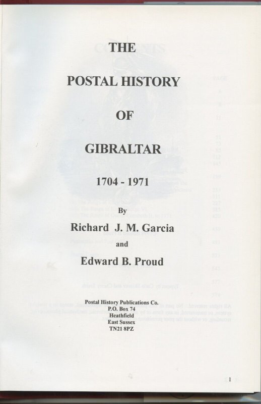 POSTAL HISTORY OF GIBRALTAR BY EDWARD B. PROUD NEW BOOK BLOWOUT