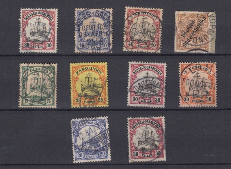 Germany Colonies Unchecked Yacht Collection Of 10 FU BP7786