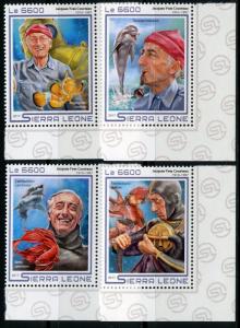 SIERRA LEONE 2017  20th MEMORIAL OF JACQUES YVES COUSTEAU  SET  MINT NH