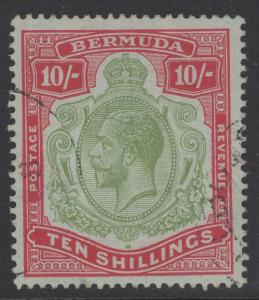 BERMUDA SG54 1918 1/= GREEN & CARMINE/PALE BLUISH GREEN FINE USED