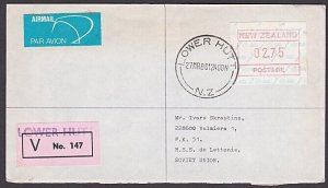 NEW ZEALAND 1986 $2.75 Map Frama on Insured cover Lower Hutt to Latvia.....A2043