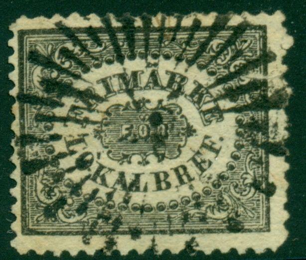 1856 SWEDEN #LX1 LOCAL STAMP W/STARBURST CANCEL, SCARCE, SCOTT $550.00