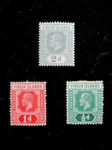 VIRGIN ISLANDS - SCOTT# 38-40 - MH - CAT VAL $22.75