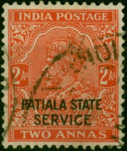 Patiala 1939 2a Vermilion SG061 Small Die Fine Used