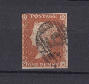 GB QV 1841 Red Orange Brown Imperf SG12 Used BP14273