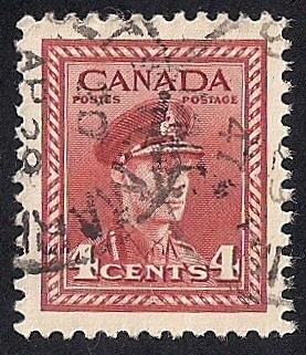 Canada #254 4 cent King George 6, used EGRADED VF 81