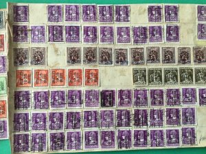 Belgium pre cancel stamps on 2 old album part pages Ref A8446