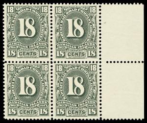 Hawaii 1894 18c Kahului Railroad Issue Mint Block of Four VF NH No Gum