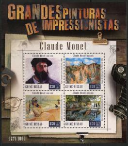 GUINEA BISSAU  2016 GREAT IMPRESSIONIST PAINTERS CLAUDE MONET SHEET  MINT NH