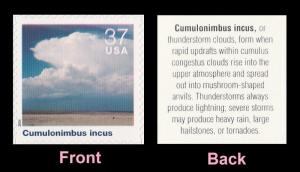 US 3878e Cloudscapes Cumulonimbus incus 37c single MNH 2004