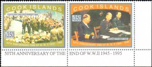 Cook Islands #1198, Complete Set, Pair, 1995, Military Related, Never Hinged