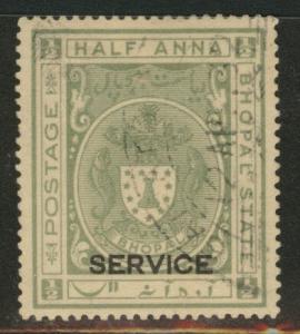 India - Bhopal Feudatory state  Scott o9 Official Used 1930