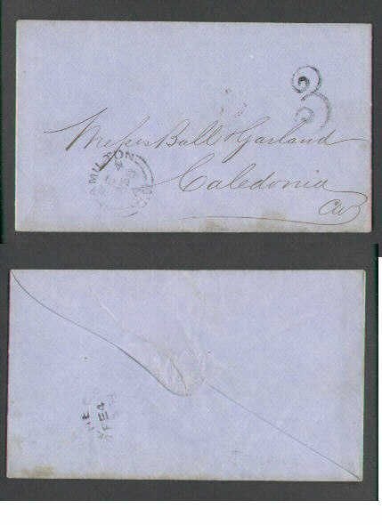 Canada cover #1117-Stampless-Hamilton,CW double broken-Fe 4 1858 basal A -