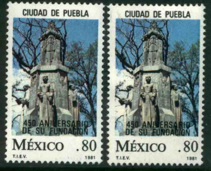 MEXICO 1230-1230a, 450th Anniv of the Founding of Puebla MINT, NH. VF.