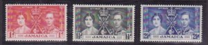Jamaica-Sc#113-5- id7-unused og NH KGVI Coronation set-1937-