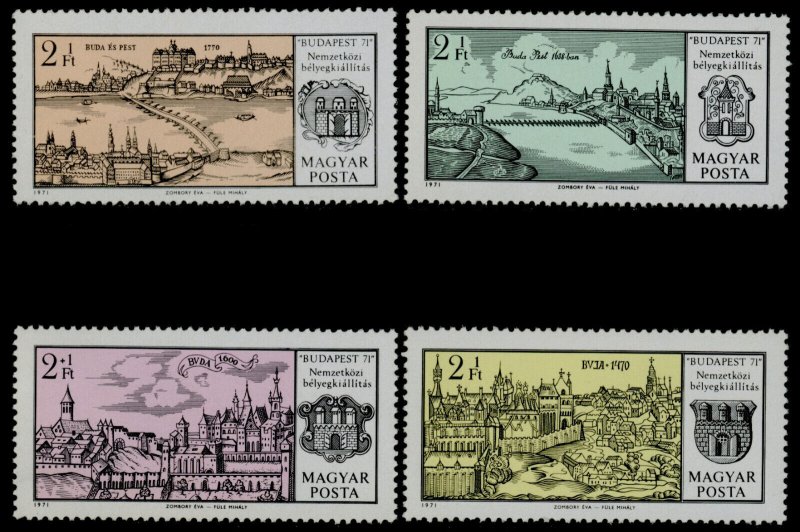Hungary B284-7 MNH View of Buda, Architecture, Bridge, Crest
