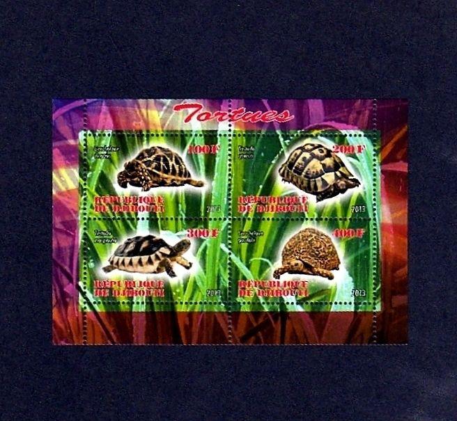 DJIBOUTI - 2013 - TURTLE - TORTOISE - INDIAN - GREEK ++ PERF - MINT S/SHEET!