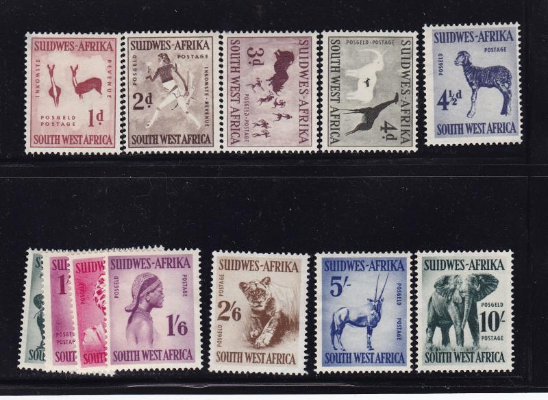 SW Africa Scott # 249 - 260 VF OG lightly hinged nice color cv $ 83 ! see pic !