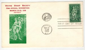 1958 GARDEING & HORTICULTURE LIBERTY HYDE BAILEY 1100 FDC BETTER WAYN STAMP SOC.